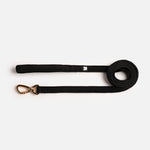 Aquafleece Dog Leash - Black - Silver Paw