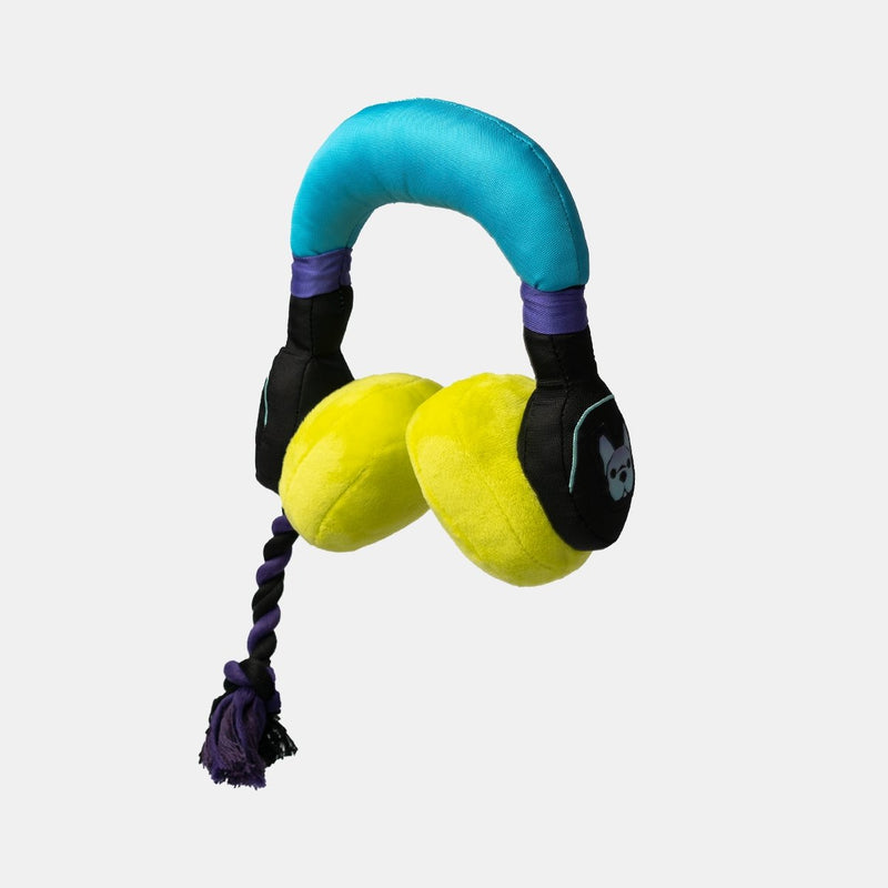 Headphones Dog Toy - Silver Paw