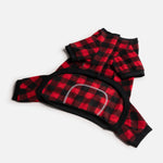 Red Plaid Dog Pajamas – Cozy & Soft Pet Onesie for Ultimate Comfort