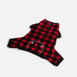 Red Plaid Dog Pajamas – Cozy & Soft Pet Onesie for Ultimate Comfort