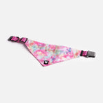 Pink Tie-Dye Poplin Dog Bandana Collar – Adjustable & Stylish Pet Accessory