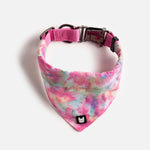 Pink Tie-Dye Poplin Dog Bandana Collar – Adjustable & Stylish Pet Accessory