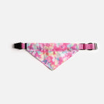 Pink Tie-Dye Poplin Dog Bandana Collar – Adjustable & Stylish Pet Accessory