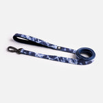 Poplin Dog Leash – Blue Tie-Dye Durable Leash with Padded Handle & Secure Locking Clasp