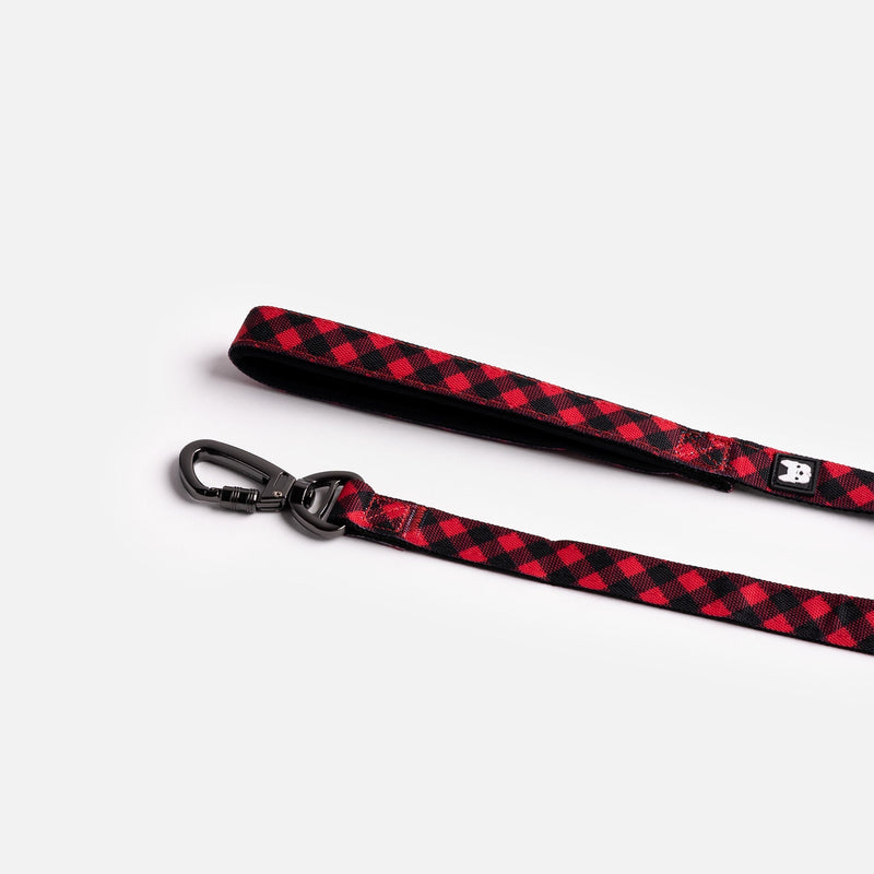Red Plaid Poplin Dog Leash – Stylish, Durable & Secure