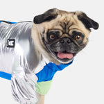 Survêtement pour chien Ricki – Combinaison imperméable bleue avec accès au harnais et fermeture éclair