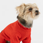 Pyjama thermique pour chien – Combinaison en coton côtelé rouge, confortable et chaude