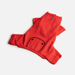 Pyjama thermique pour chien – Combinaison en coton côtelé rouge, confortable et chaude