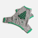 Pyjama de Noël pour chien à imprimé sapin – Combinaison polaire douillette pour les fêtes