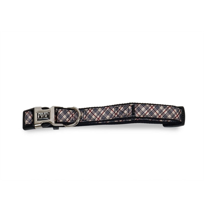 Beige Plaid Dog Collar