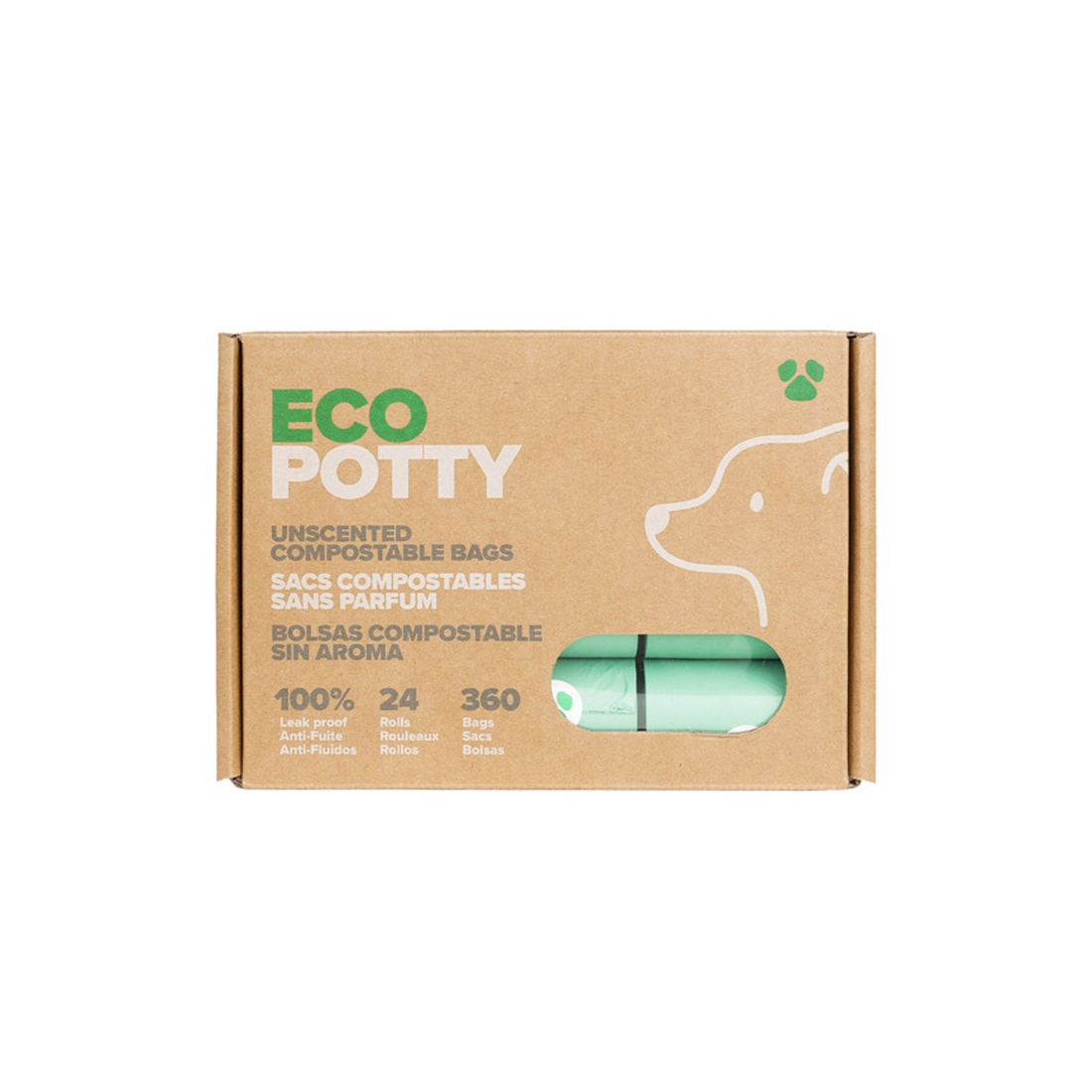 ECO POTTY  Compostable Poop Bags for Pets, 360-count