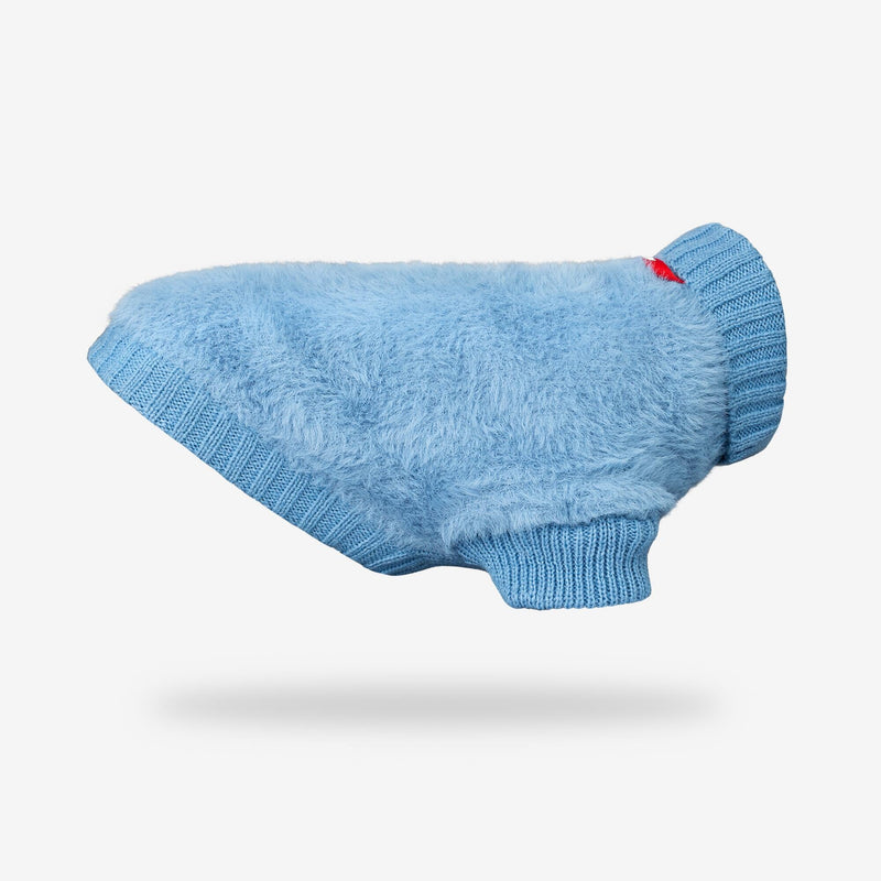 Veste en tricot tendance Nora pour chien – Manteau d'hiver confortable et élégant | Bleu et lilas