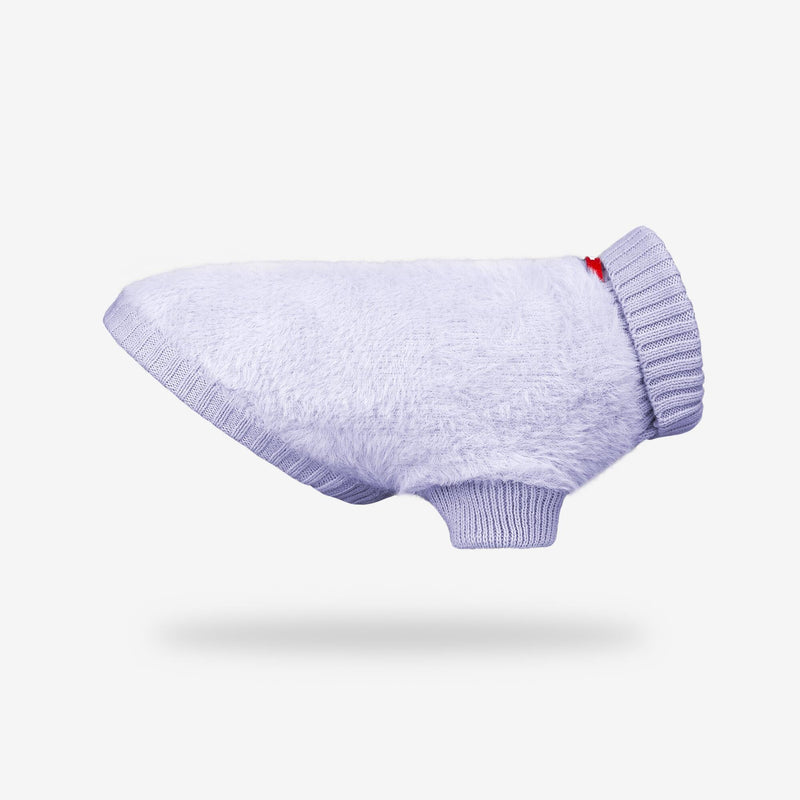 Veste en tricot tendance Nora pour chien – Manteau d'hiver confortable et élégant | Bleu et lilas