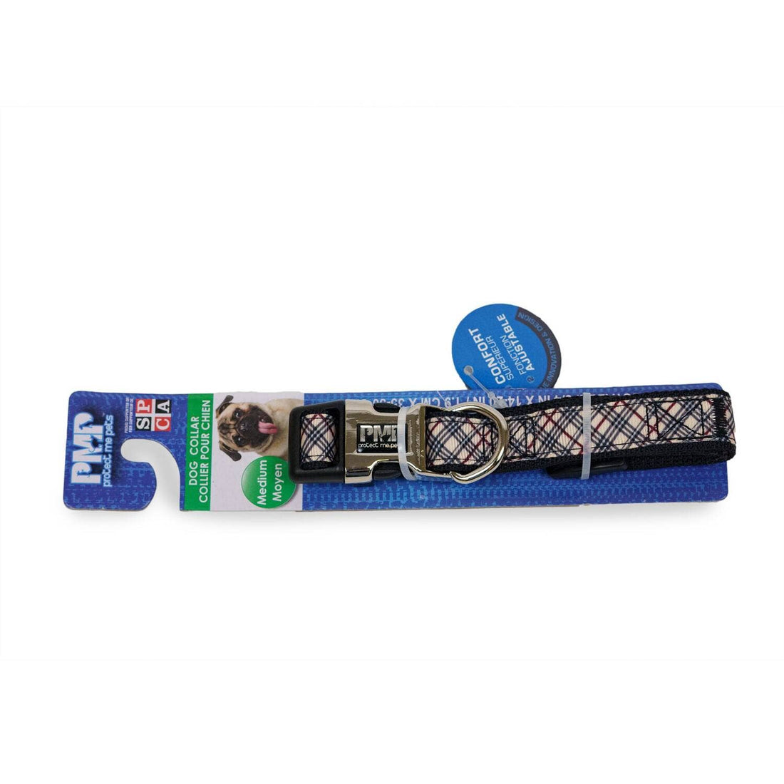 Beige Plaid Dog Collar