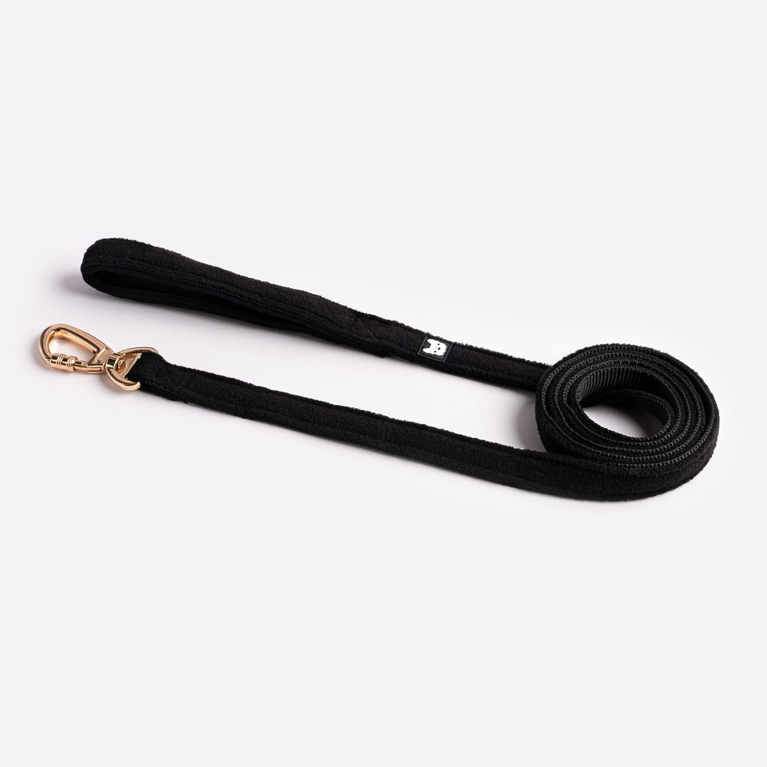 Aquafleece Dog Leash - Black - Silver Paw