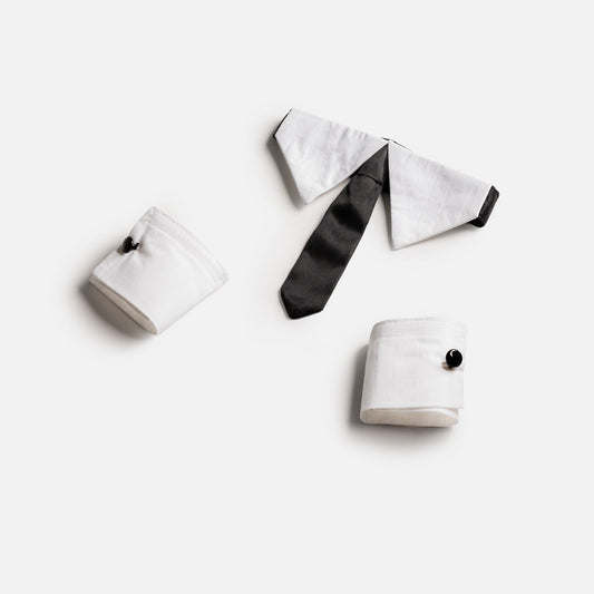 BOW TIE AND CUFFS - Silver Paw