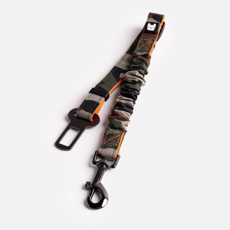 Car Dog Seat Belt Buckle - Camo - Silver Paw