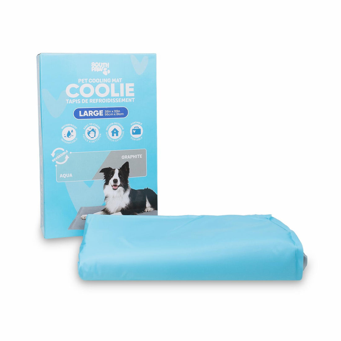 Reversible Dog Cooling Mat - Blue and Grey