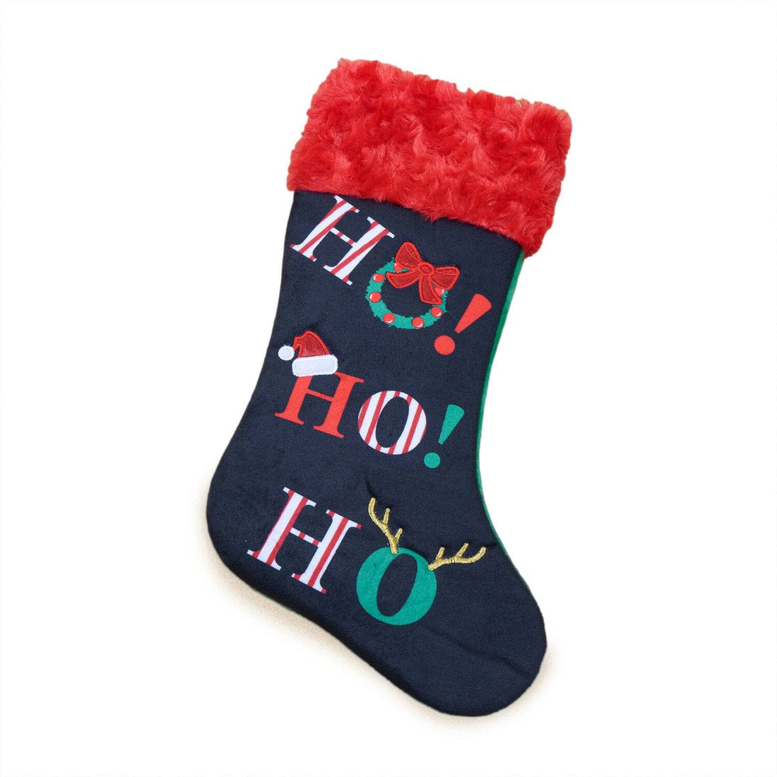 Pet Xmas Stocking With Applique Striped Letters