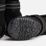 Easy Fit & Anti Slip Dog Boots - Black - Silver Paw
