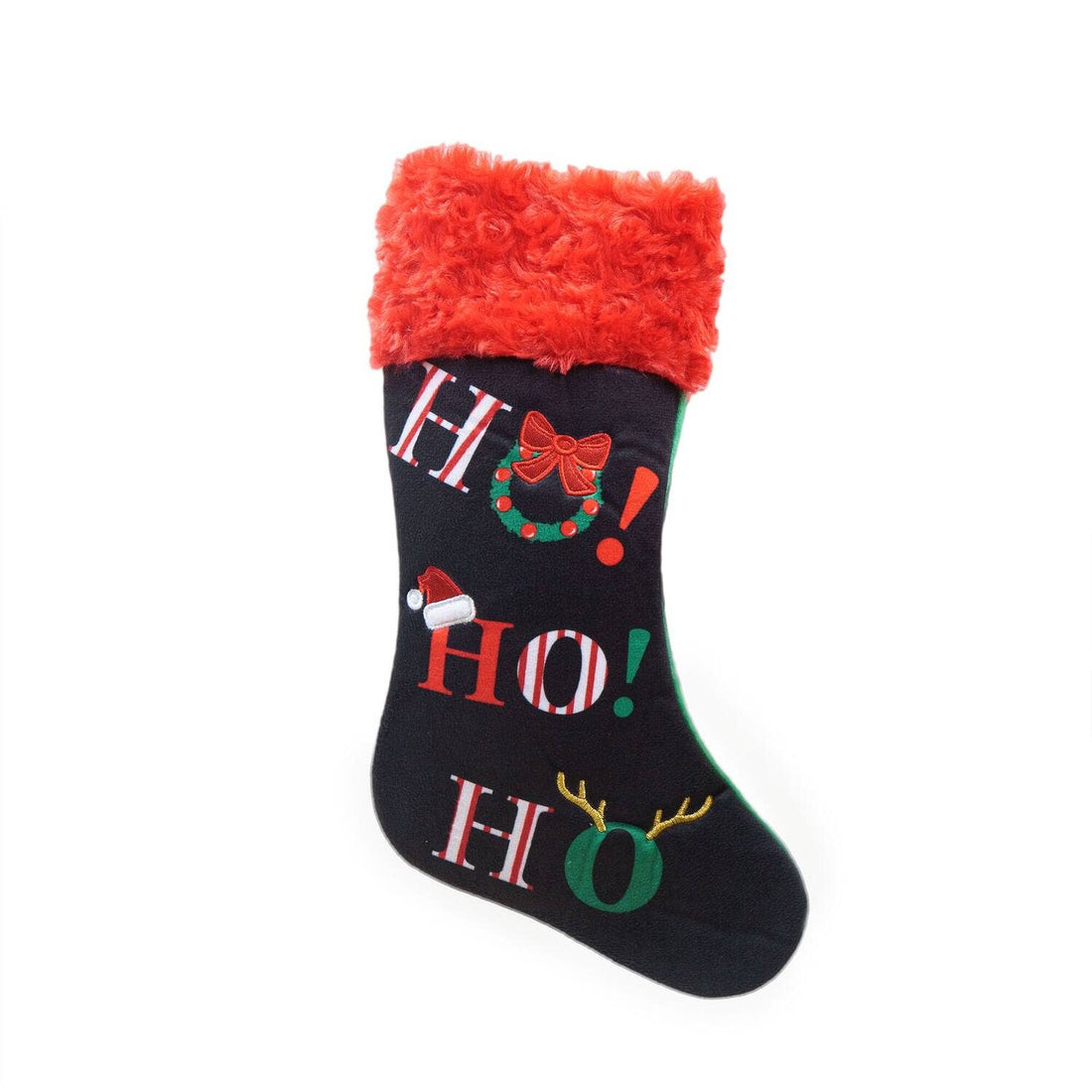 Pet Xmas Stocking With Applique Striped Letters