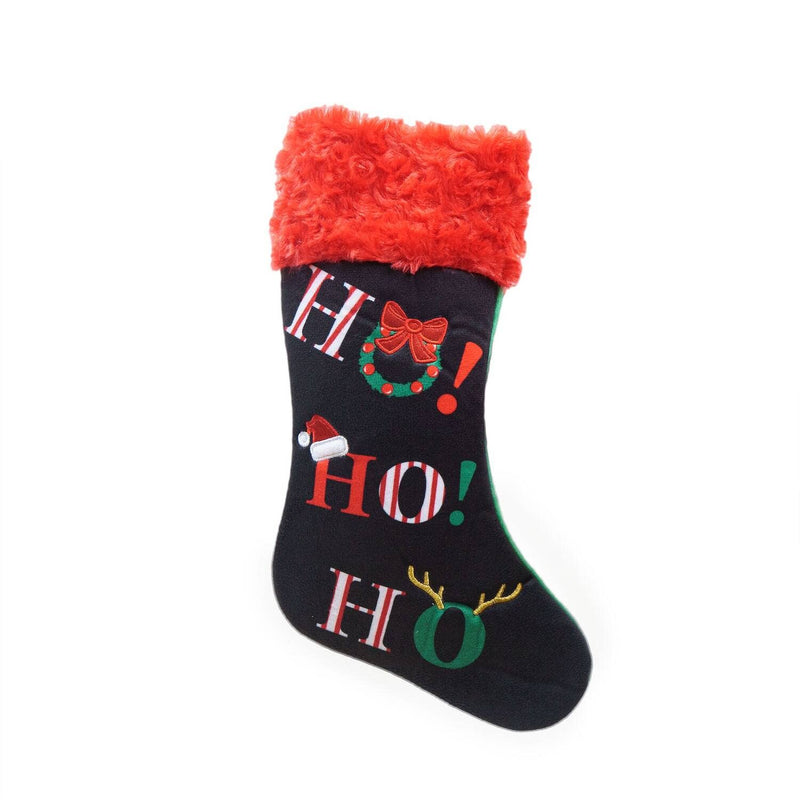 Pet Xmas Stocking With Applique Striped Letters