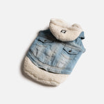 Justin - Denim Dog Jacket - Silver Paw