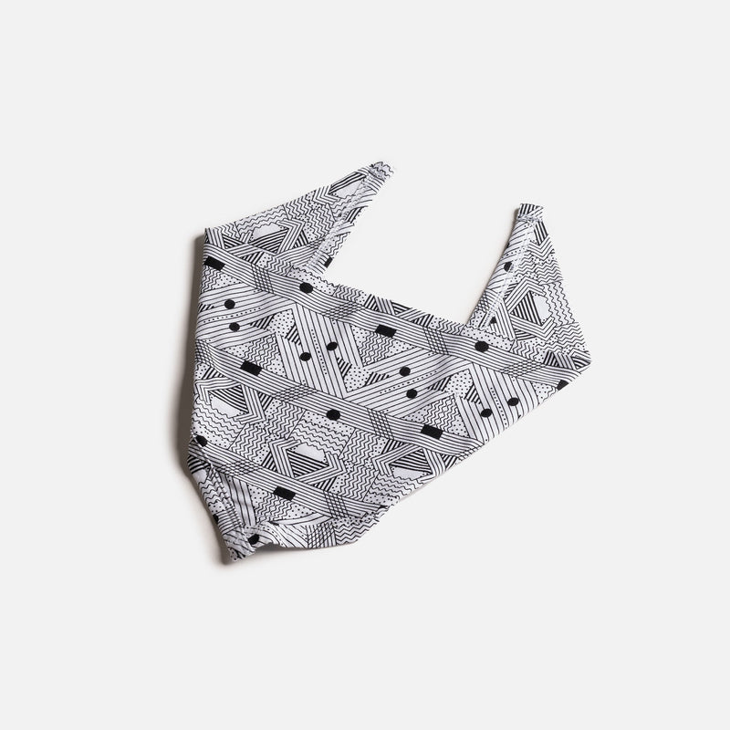 Matching Human & Dog Bandana & Face Mask Bundle - Geometric - Silver Paw