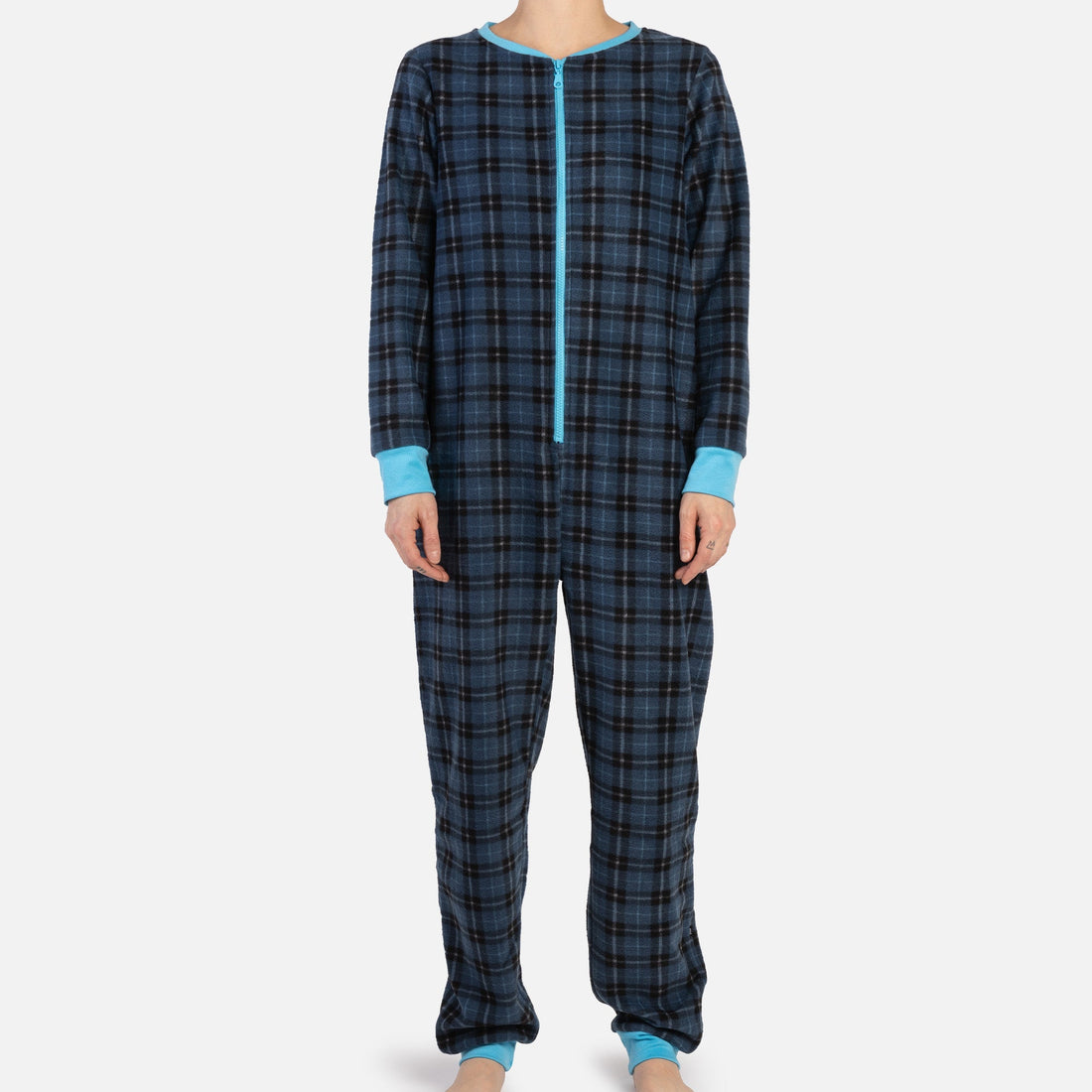 Matching Human &amp; Dog Onesie - Plaid Blue - Silver Paw