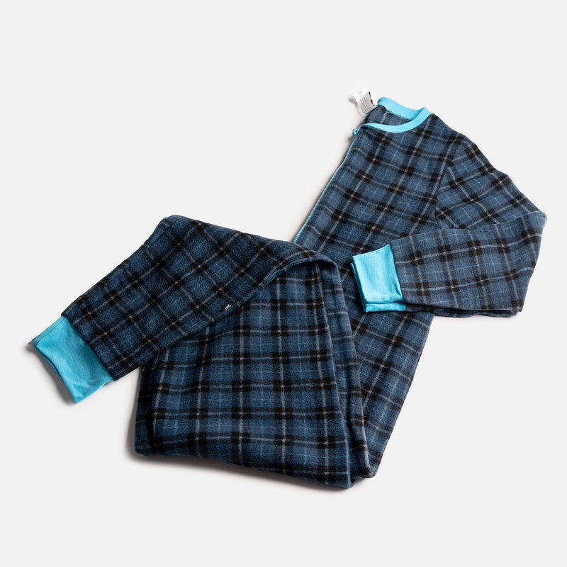 Matching Human & Dog Onesie - Plaid Blue - Silver Paw