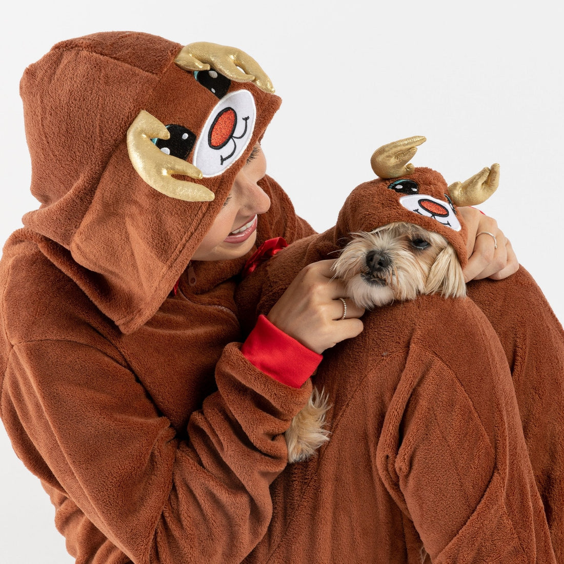 Matching Human &amp; Dog Onesie - Reindeer - Silver Paw