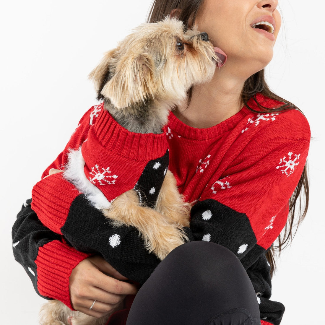 Matching Human &amp; Dog Ugly Xmas Sweater - Stocking - Silver Paw