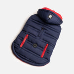 Noah Dog Jacket – Quilted Water-Resistant Winter Coat with Harness Access (Blue)