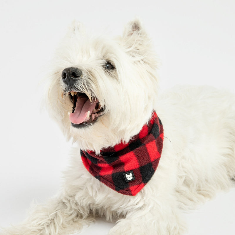 ❤️ Bandana pour chien à carreaux – Écharpe classique à carreaux rouges pour chiots élégants