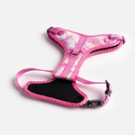 Harnais pour chien en popeline rose tie-dye – Réglable, sécurisé et élégant