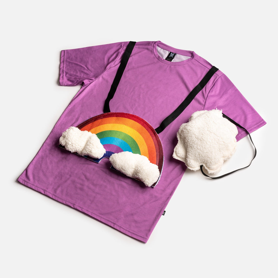 🌈☁ Costume humain assorti arc-en-ciel – Tenue duo colorée et amusante !