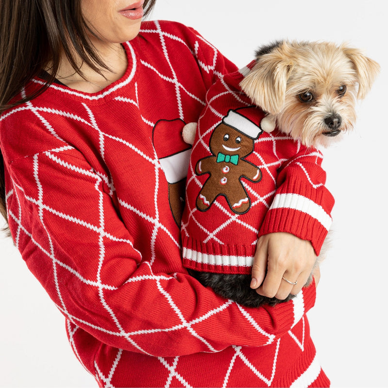 Pull de Noël moche pour chien – Pull en tricot festif en pain d'épices