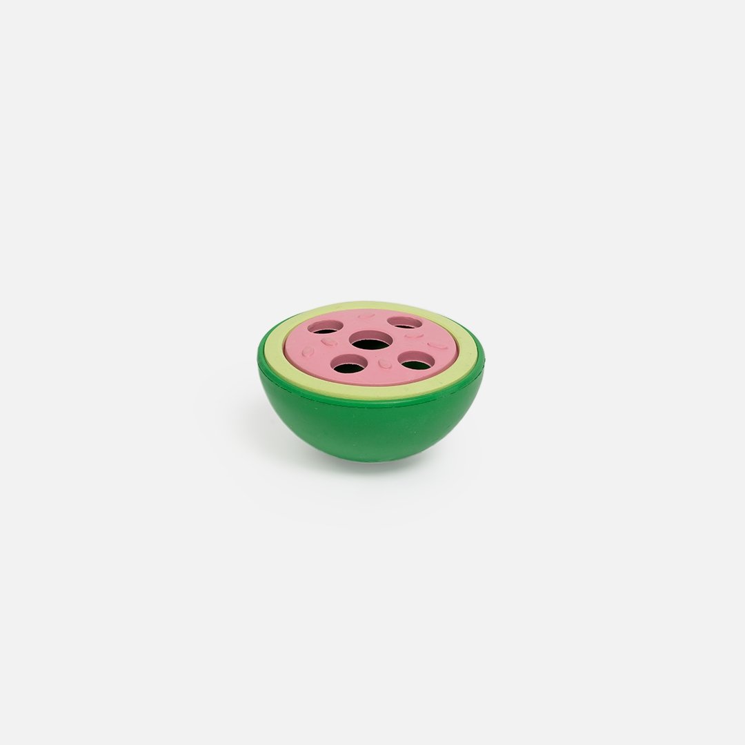 Jouet pour chien en forme de pastèque | Caoutchouc 100 % naturel à mâcher pour un jeu interactif et sûr